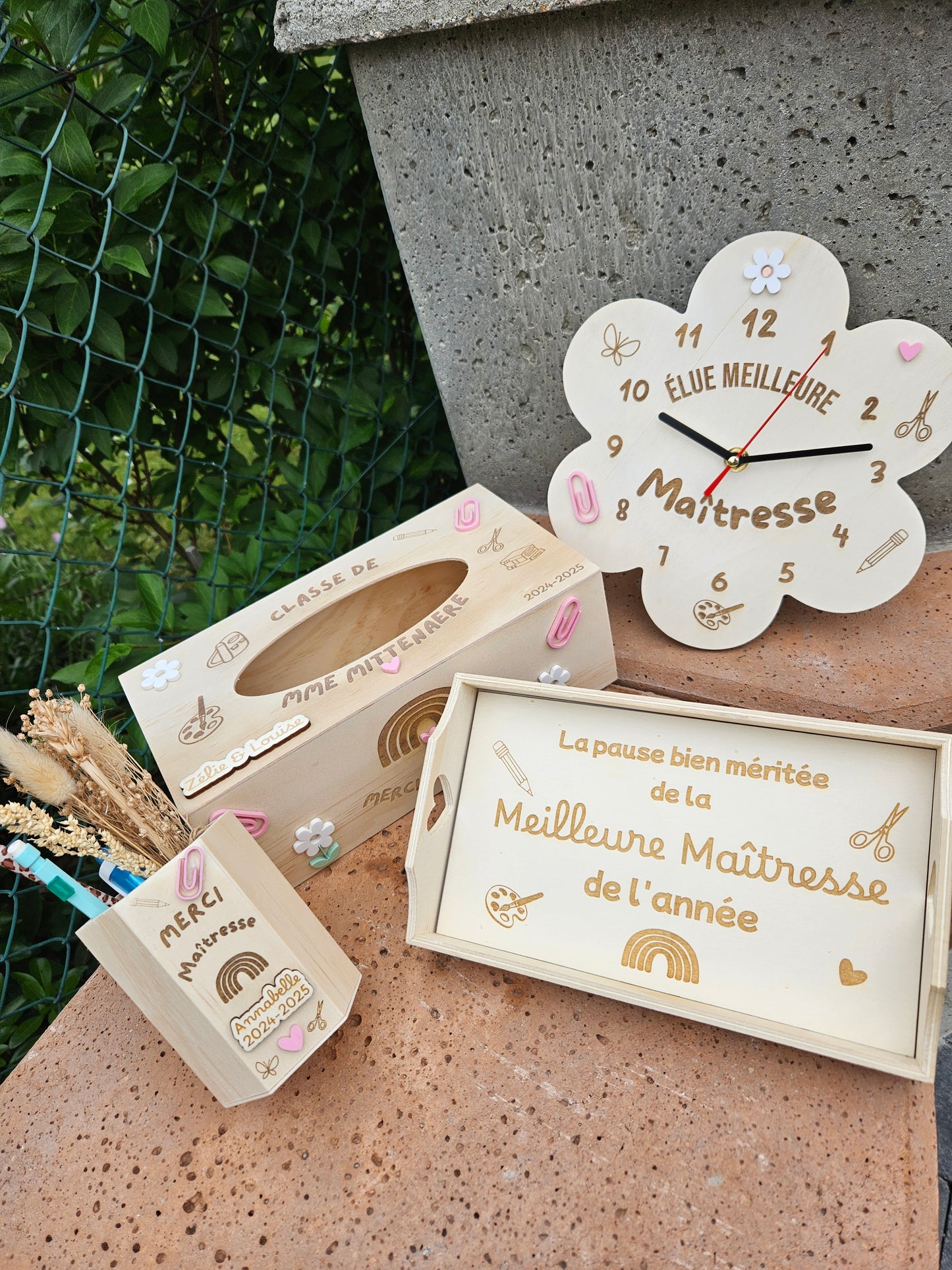 Mini plateau bois  personnalisé / Cadeau Maîtresse atsem nounou maître