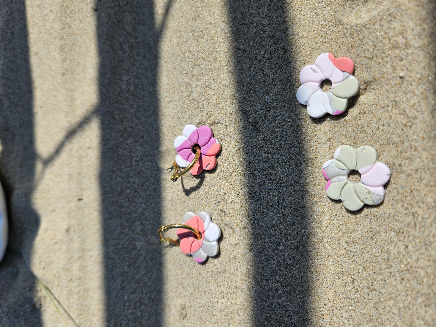 Boucles oreilles CAPUCINE interchangeables ARLEQUIN ROSE