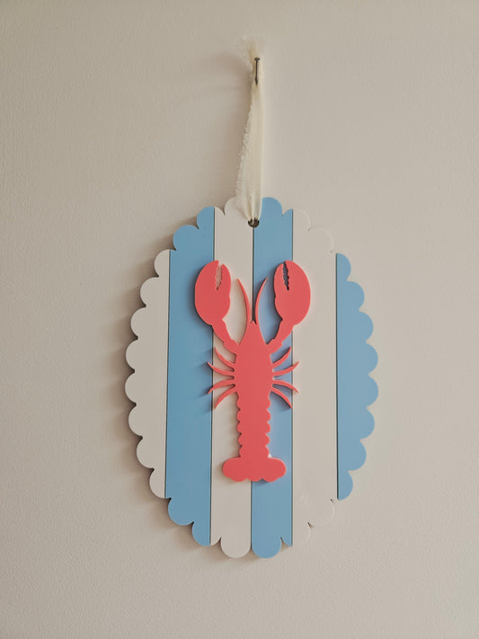 Cadre feston "LE HOMARD" - Bleu & blanc