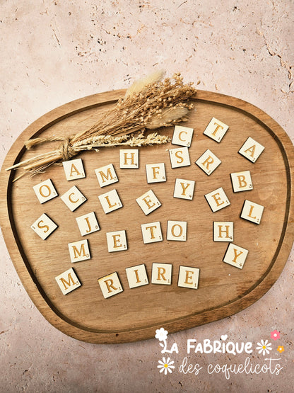 Lettre scrabble bois
