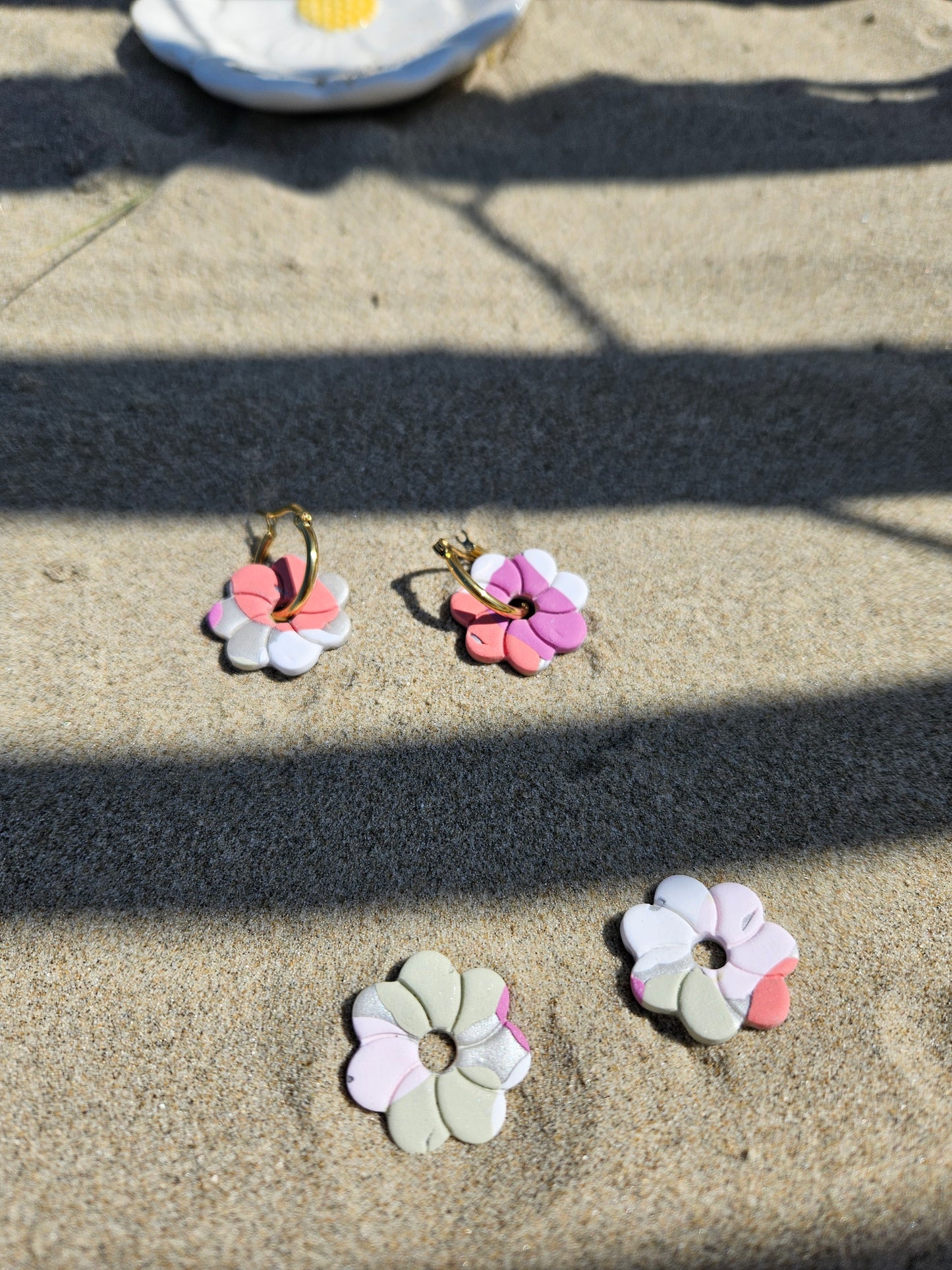 Boucles oreilles CAPUCINE interchangeables ARLEQUIN ROSE