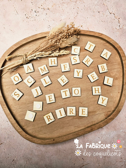 Lettre scrabble bois